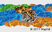 Physical Panoramic Map of Imst, political outside