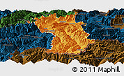 Political Panoramic Map of Imst, darken