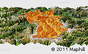Political Panoramic Map of Imst, satellite outside