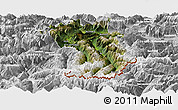 Satellite Panoramic Map of Imst, lighten, desaturated
