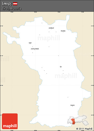 Classic Style Simple Map of Imst, single color outside