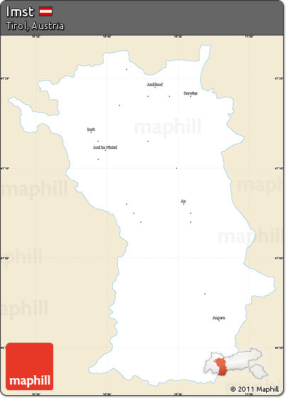 Classic Style Simple Map of Imst, single color outside
