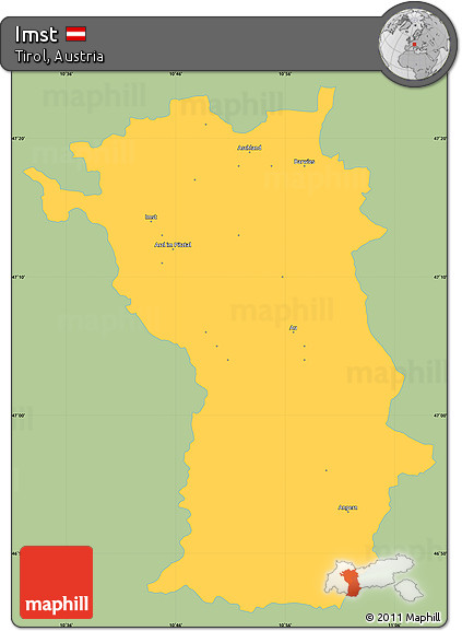 Savanna Style Simple Map of Imst, single color outside