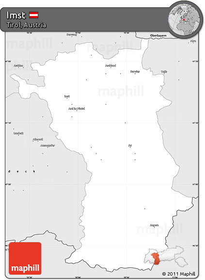 Silver Style Simple Map of Imst