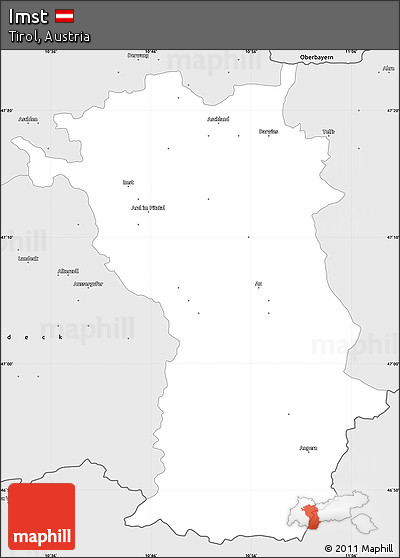 Silver Style Simple Map of Imst