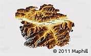 Physical 3D Map of Innsbruck-Land, cropped outside