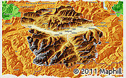 Physical 3D Map of Innsbruck-Land, political outside