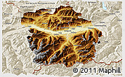 Physical 3D Map of Innsbruck-Land, shaded relief outside