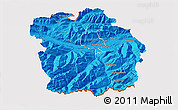 Political 3D Map of Innsbruck-Land, cropped outside