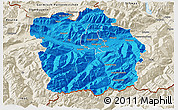 Political 3D Map of Innsbruck-Land, shaded relief outside