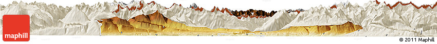 Physical Horizon Map of Innsbruck-Land, shaded relief outside
