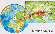 Physical Location Map of Innsbruck-Land