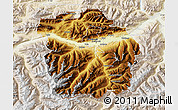 Physical Map of Innsbruck-Land, lighten