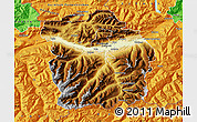 Physical Map of Innsbruck-Land, political outside