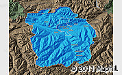 Political Map of Innsbruck-Land, darken, semi-desaturated