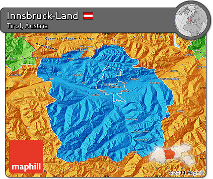 Political Map of Innsbruck-Land