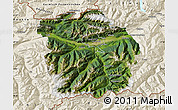Satellite Map of Innsbruck-Land, shaded relief outside