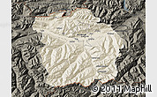Shaded Relief Map of Innsbruck-Land, darken