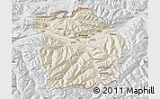 Shaded Relief Map of Innsbruck-Land, lighten, desaturated