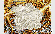 Shaded Relief Map of Innsbruck-Land, physical outside