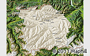 Shaded Relief Map of Innsbruck-Land, satellite outside