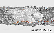 Gray Panoramic Map of Innsbruck-Land
