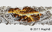 Physical Panoramic Map of Innsbruck-Land, lighten, semi-desaturated