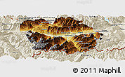Physical Panoramic Map of Innsbruck-Land, shaded relief outside