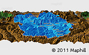 Political Panoramic Map of Innsbruck-Land, darken