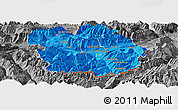Political Panoramic Map of Innsbruck-Land, desaturated