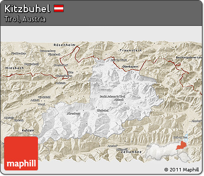 Classic Style 3D Map of Kitzbuhel