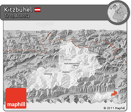 Gray 3D Map of Kitzbuhel