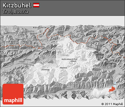 Gray 3D Map of Kitzbuhel