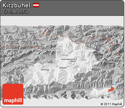 Gray 3D Map of Kitzbuhel