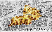 Physical 3D Map of Kitzbuhel, lighten, desaturated