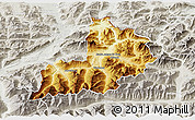 Physical 3D Map of Kitzbuhel, lighten, semi-desaturated