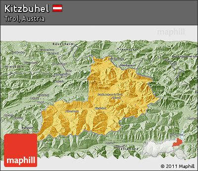 Savanna Style 3D Map of Kitzbuhel