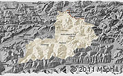 Shaded Relief 3D Map of Kitzbuhel, darken, desaturated