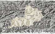 Shaded Relief 3D Map of Kitzbuhel, darken, semi-desaturated