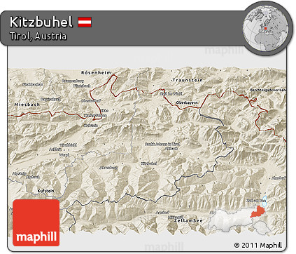 Shaded Relief 3D Map of Kitzbuhel