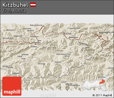 Shaded Relief 3D Map of Kitzbuhel