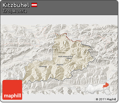 Shaded Relief 3D Map of Kitzbuhel, lighten