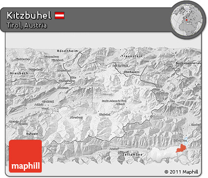 Silver Style 3D Map of Kitzbuhel