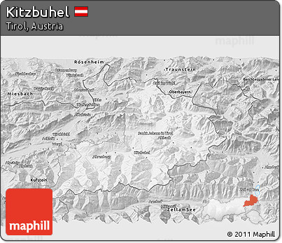 Silver Style 3D Map of Kitzbuhel