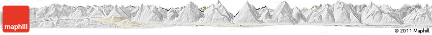 Shaded Relief Horizon Map of Kitzbuhel, lighten, desaturated