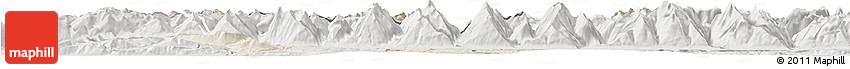Shaded Relief Horizon Map of Kitzbuhel, lighten, semi-desaturated