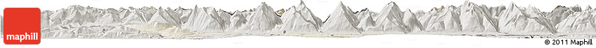 Shaded Relief Horizon Map of Kitzbuhel, semi-desaturated