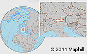 Gray Location Map of Kitzbuhel, highlighted parent region