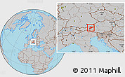 Gray Location Map of Kitzbuhel