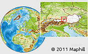 Physical Location Map of Kitzbuhel, highlighted country